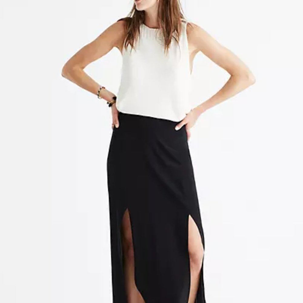 NWOT - Madewell Silk Two-Slit Maxi Skirt